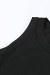Solid Round Neck Ribbed Tank Top