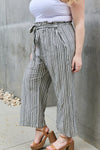 Heimish Find Your Path Paperbag Waist Striped Culotte Pants