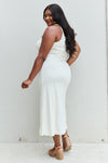 Culture Code Look At Me Notch Neck Maxi Dress with Slit in Ivory
