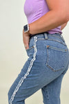 Judy Blue High Waist Side Fray Slim Fit Jeans