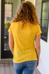 Melange Burnout V-Neck T-Shirt in Yellow Gold