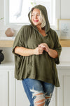 Perfectly Poised Hooded Poncho in Olive