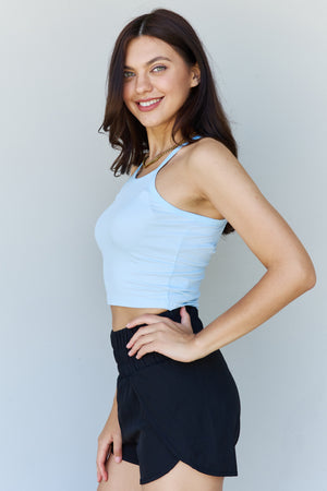 Everyday Staple Soft Modal Short Strap Ribbed Tank Top in Blue