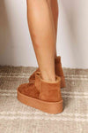 Legend Women's Fleece Lined Chunky Platform Mini Boots