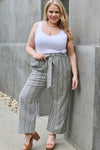 Heimish Find Your Path Paperbag Waist Striped Culotte Pants