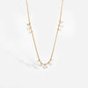 New Colors - Stainless Steel 18K Gold Plated Zirconia Charm Necklace (With Box)