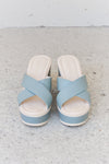 Weeboo Cherish The Moments Contrast Platform Sandals in Misty Blue