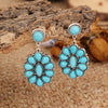 Retro Turquoise Geometric Dangle Earrings